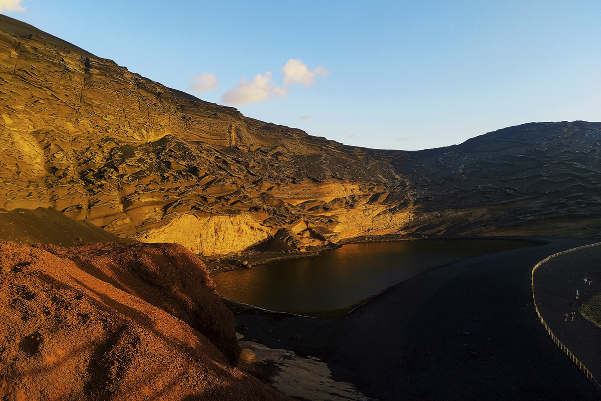 Charco de los Clicos au coucher du soleil